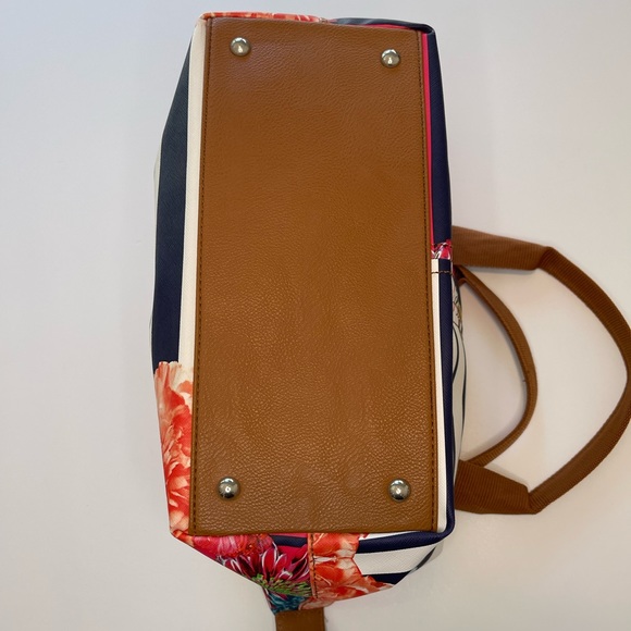 Nine West Floral Striped Faux Leather Tote Bag - Picture 5 of 15